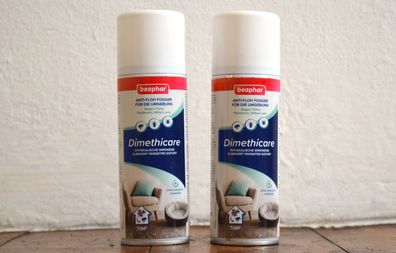 2 Dosen Beaphar Dimethicare 200ml Anti-Floh Fogger Zecken Flöhe Flohbombe