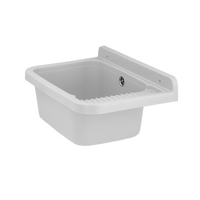 Ausgussbecken Kunststoff Waschschale Waschbecken 50x33x24 cm, Weiß
