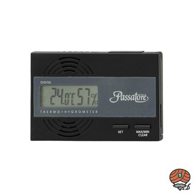 Passatore Digital Hygrometer - Thermometer, schwarz mit Fuß