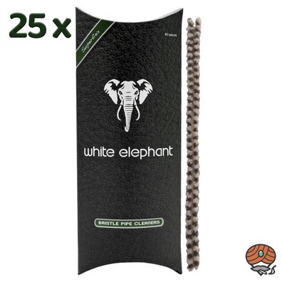 25 x White Elephant Bristle Pipe Cleaners / Pfeifenreiniger à 80 Stück