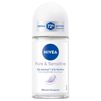 Nivea Roll on Sensitive und Pure Anti Transpirant Schutz 50ml