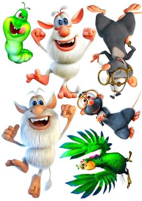 Booba Essbar Weißes Tier Tortenaufleger Torte Geburstag Zuckermasse + NAME