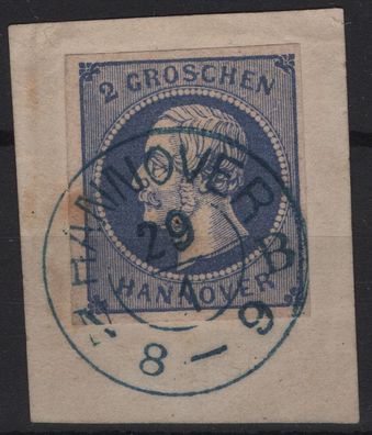 Hannover MiNr. 15a Briefstück blauer K2 Hannover NB