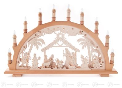 Schwibbogen mit Christi Geburt, elektrisch beleuchtet BxHxT 66 cmx40 cmx6,5 cm