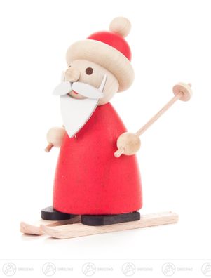 Weihnachtliche Miniatur Ruprecht auf Ski H=ca 8 cm NEU Erzgebirge Holzfigur