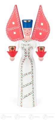 Engel für Kerzen d=14mm BxHxT 14 cmx31,5 cmx10,5 cm NEU Erzgebirge Holzfigur