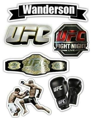 Boxen Essbar UFC Tortenaufleger Torte Geburstag Zuckermasse + NAME