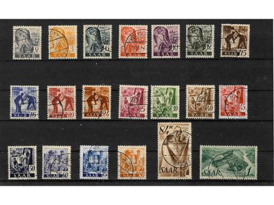 Saarland MiNr. 206-225 gestempelt