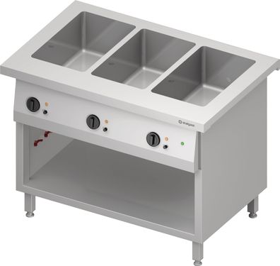Stalgast Bain-Marie-Station Free Flow 3x GN11-Becken, 1132x750x880 mm Edelstahlabd