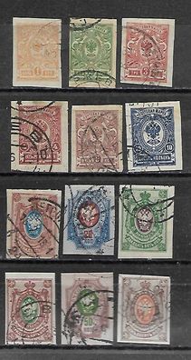 Russland gestempelt Michel-Nummer 63B-76B