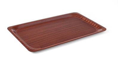 Serviertablett, rechteckig, rutschfest, laminiert, AmerBox, Mahagoni, 430x610mm