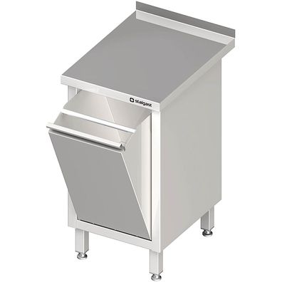 Stalgast Arbeitsschrank mit Abfallkipper, 450x700x850 mm, mit Aufkantung, verschweißt