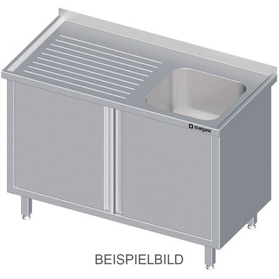 Stalgast Spülschrank mit Flügeltüren 1200x600x850 mm, mit einem Becken links, mit