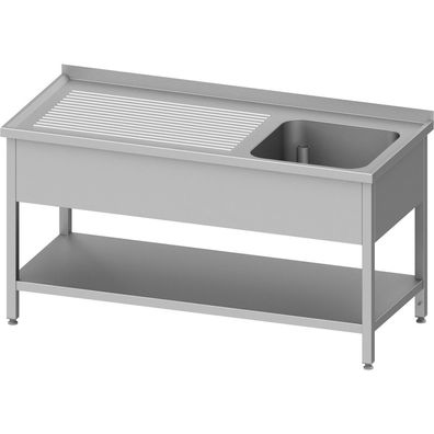 Stalgast Spültisch mit Grundboden, 1800x700x850 mm, mit einem Becken rechts, mit