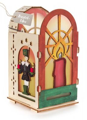 Bastelsatz Laterne Erzgebirge BxHxT 15x18x18cm NEU Holzlaterne Teelichthalter