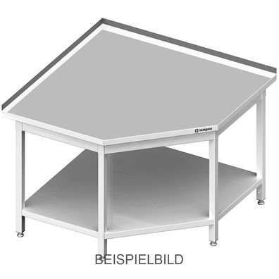 Gastronomie Stalgast Eckarbeitstisch mit Grundboden, 1200x1200x850 mm (Anbau 70070