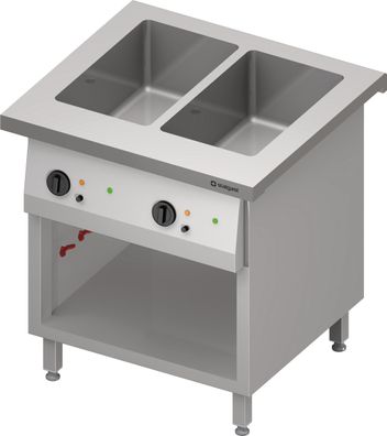 Stalgast Bain-Marie-Station Free Flow 2x GN11-Becken, 799x750x880 mm Edelstahlabde