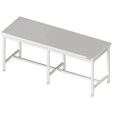 Gastronomie Stalgast Zentralarbeitstisch mit mittiger Strebe, 2800x800x850 mm,