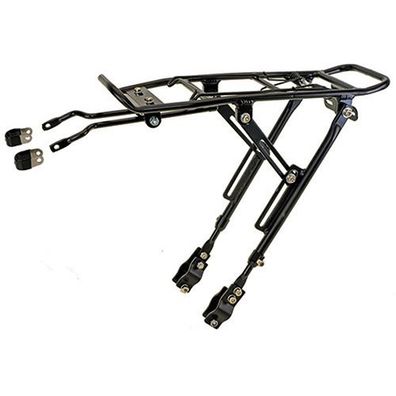 Gepäckträger ONE-4-ALL, schwarz, Aluminium, verstellbar 20-29", Messingschlager,