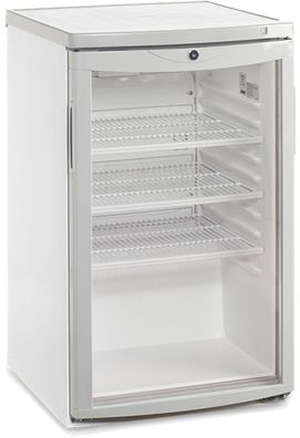 Esta Kühlschrank mit gewölbte Glasfront - Umluft, 109 Liter, weiß