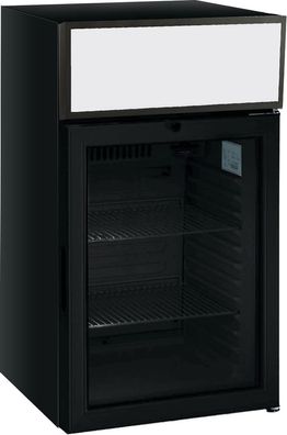 Esta Glastürkühlschrank 80 Liter - Leuchtkasten, LED-Innebeleuchtung, Schloss