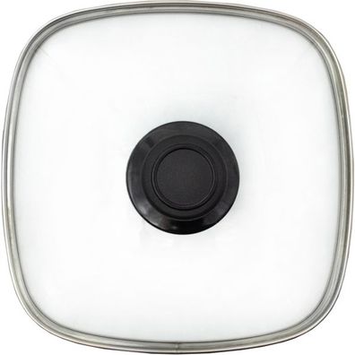 Saro Eurolux Vollglasdeckel, eckig, 28x28cm, mit Deckelknopf
