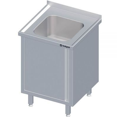 Stalgast Spülschrank mit Flügeltür 600x700x850 mm, mit einem Becken mit Aufkantung