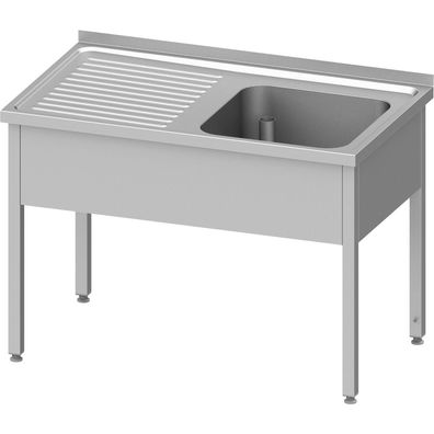 Stalgast Spültisch ohne Grundboden 1200x600x850 mm, mit einem Becken rechts, mit