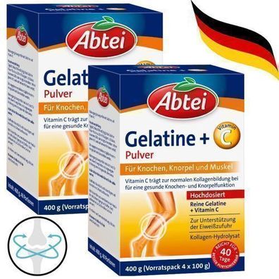 EAN Abtei Gelatine + Vit. C 2 x 400 g
