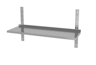 Wandablage einstellbar, einfach, mit 2 Halterungen, HENDI, 3 Stk., 1200x300x(H)600mm