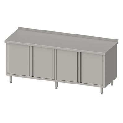 Stalgast Arbeitsschrank mit Flügeltüren 2000x600x850 mm, mit Aufkantung, verschweißt
