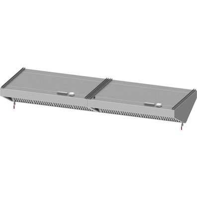 Stalgast Deckenhaube Basic Line, Schrägform 3800 mm x 1200 mm mit Flammschutzfilte