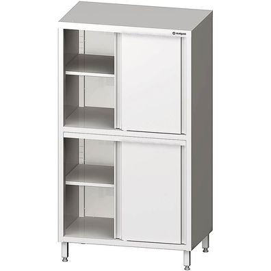 Stalgast Hochschrank mit Schiebetüren, 1200x500x1800 mm, mit zwei Schrankräumen,