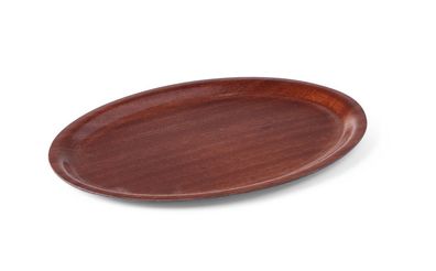 Serviertablett in Holzoptik, oval, AmerBox, Mahagoni, 230x160mm