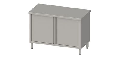 Stalgast Arbeitsschrank mit Flügeltüren, 1300x600x850 mm, ohne Aufkantung, verschw