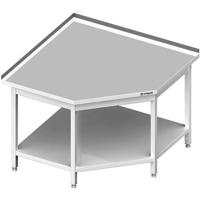 Gastronomie Stalgast Eckarbeitstisch mit Grundboden, 1200x1200x850 mm (Anbau 70070