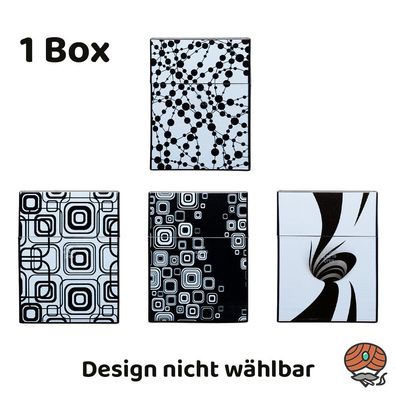 Atomic BLACK&WHITE 25er Kunststoff Zigarettenbox, Sprungdeckel, Design zufällig