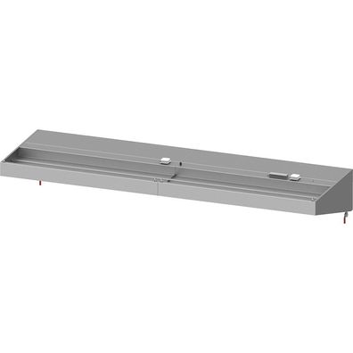 Stalgast Wandhaube Basic Line, Schrägform 3500 mm x 1100 mm mit Flammschutzfilter