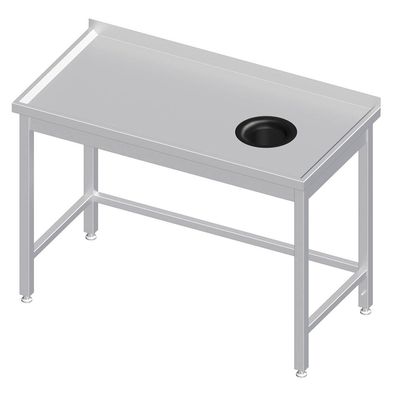 Gastronomie Stalgast Arbeitstisch ohne Grundboden, 1000x600x850 mm, mit Abfallloch