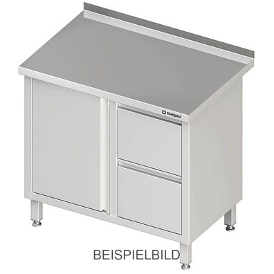Stalgast Arbeitsschrank mit Flügeltür, 1000x700x850 mm, mit 2er Schubladenblock