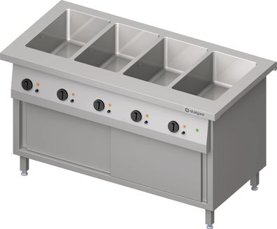 Stalgast Bain-Marie-Station Free Flow 4x GN11-Becken, mit Wärmeschrank und Schiebe