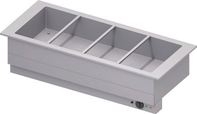 Stalgast Bain-Marie-Becken Drop-In 4xGN 11, 1480x620x390 mm Edelstahlabdeckung