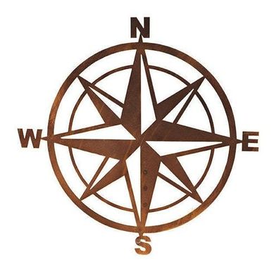 Rost Wandbild Kompass-Rose