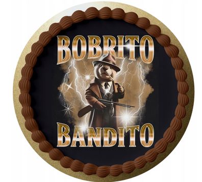 Bobrito Bandito Essbar Brainrot Zuckermasse Tortenbild Tortenaufleger+4 Muffin