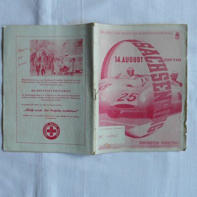 DDR Oldtimer ADMV Rennsport Programmheft Sachsenring 1955 Prospekt