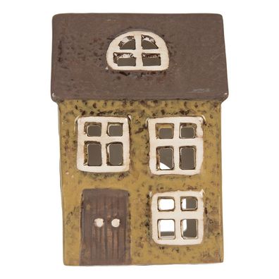 Clayre & Eef Teelichthalter Haus 10x7x14 cm Grün Keramik (Gr. 10x7x14 cm)