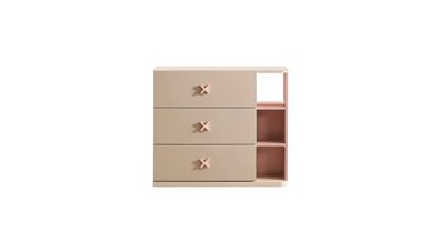Wäschekommode Rosie in Rosa/Beige