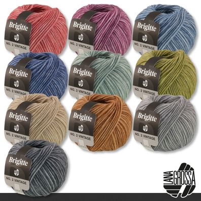 Lana Grossa 50 g Brigitte No. 2 Vintage Netzgarn Wolle Garn Merino Seide