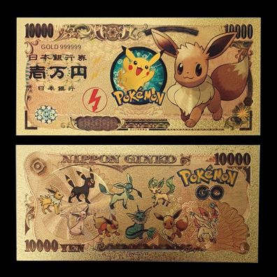 Sammler Goldfolie Banknote Pokemon Eevee Picachu (P1109251)