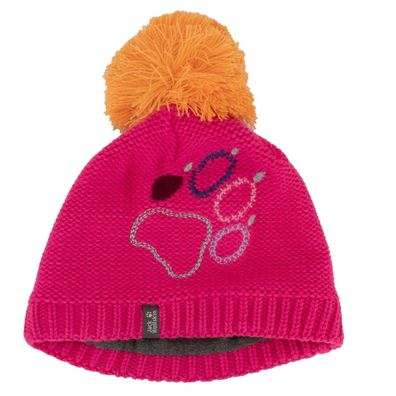 Jack Wolfskin Paw Knit Cap Kinder Strickmütze Bommelmütze Winter 1906591-2054